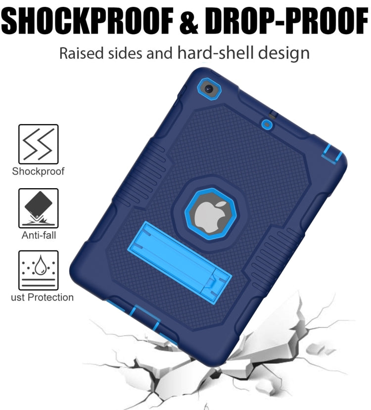 Contrast Color Robot Shockproof Silicone + PC Protective Case with Holder For iPad 9.7 (2017/2018)
