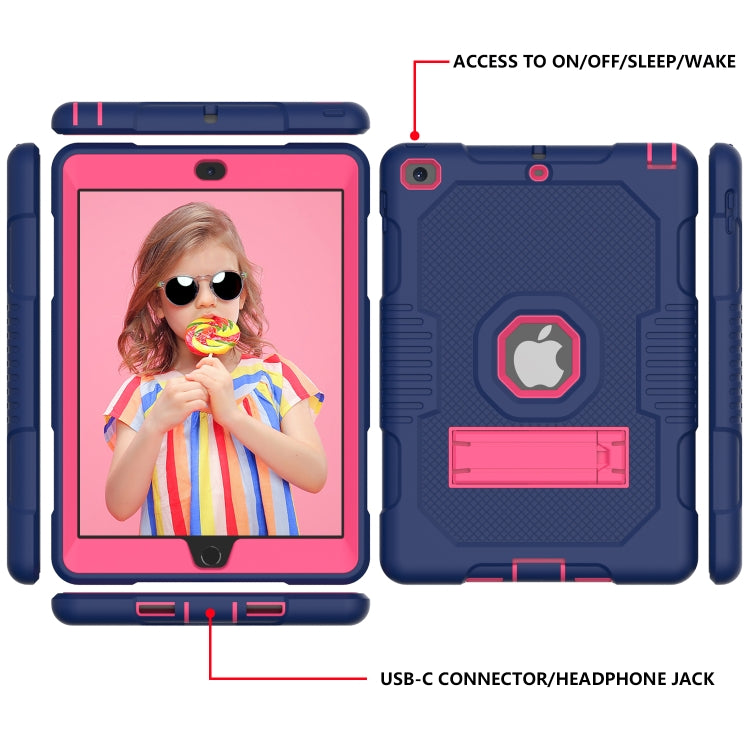 Contrast Color Robot Shockproof Silicone + PC Protective Case with Holder For iPad 9.7 (2017/2018)