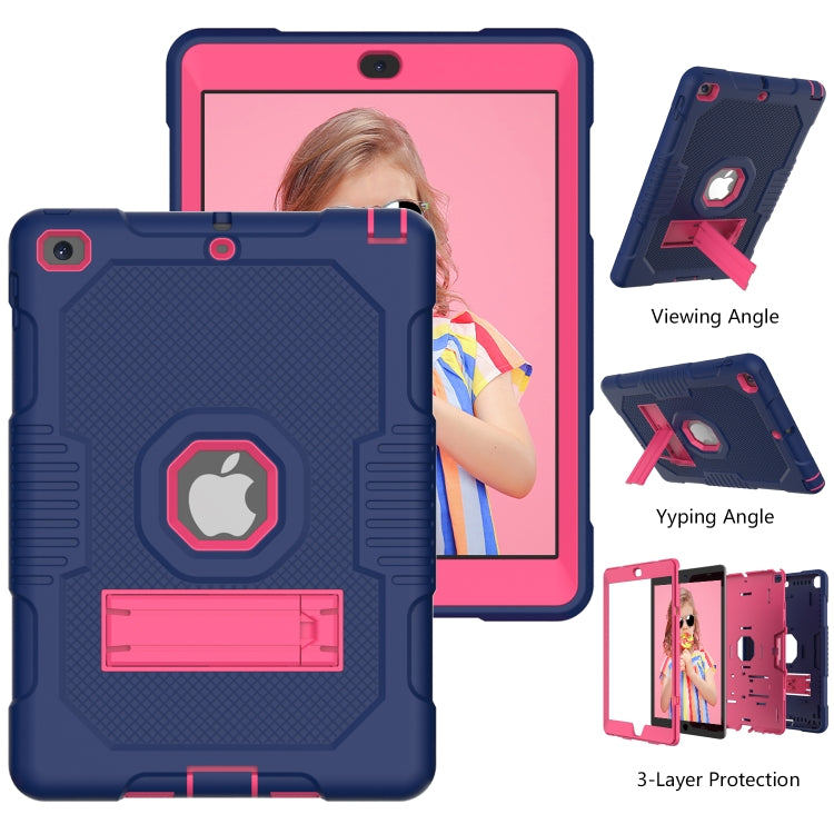 Contrast Color Robot Shockproof Silicone + PC Protective Case with Holder For iPad 9.7 (2017/2018)