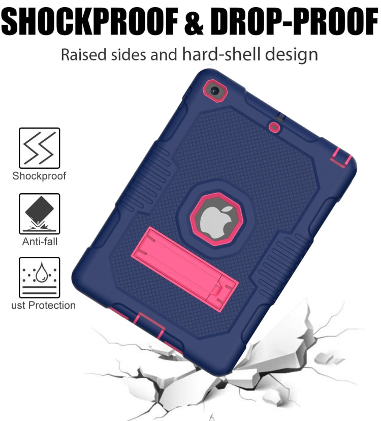 Contrast Color Robot Shockproof Silicone + PC Protective Case with Holder For iPad 9.7 (2017/2018)
