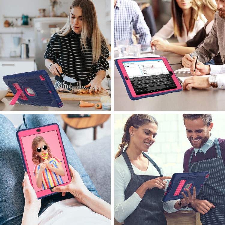 Contrast Color Robot Shockproof Silicone + PC Protective Case with Holder For iPad 9.7 (2017/2018)