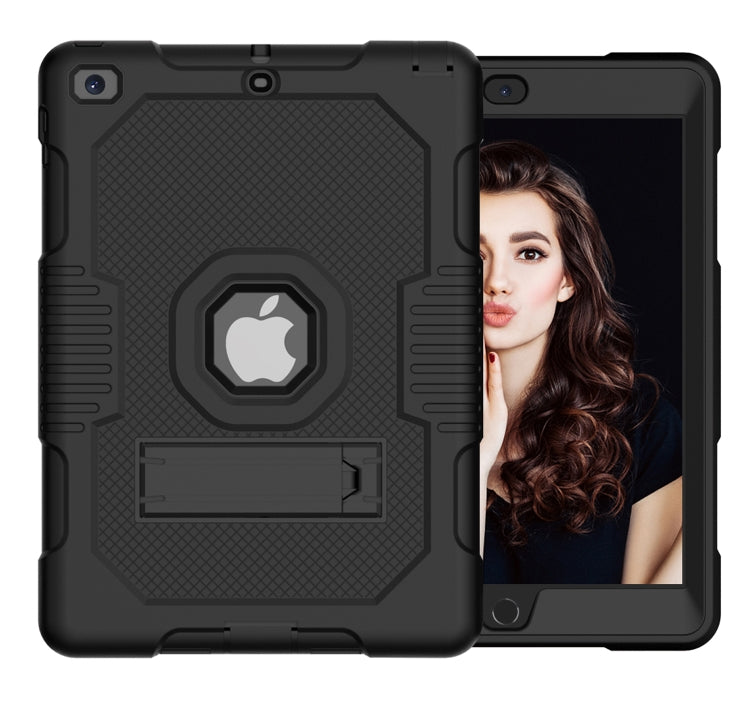 Contrast Color Robot Shockproof Silicone + PC Protective Case with Holder For iPad 9.7 (2017/2018)