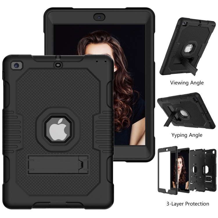 Contrast Color Robot Shockproof Silicone + PC Protective Case with Holder For iPad 9.7 (2017/2018)