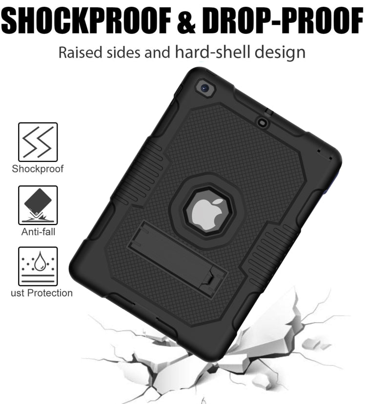Contrast Color Robot Shockproof Silicone + PC Protective Case with Holder For iPad 9.7 (2017/2018)