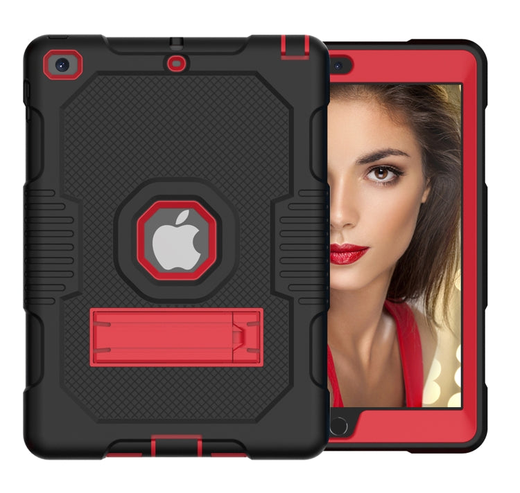 Contrast Color Robot Shockproof Silicone + PC Protective Case with Holder For iPad 9.7 (2017/2018)
