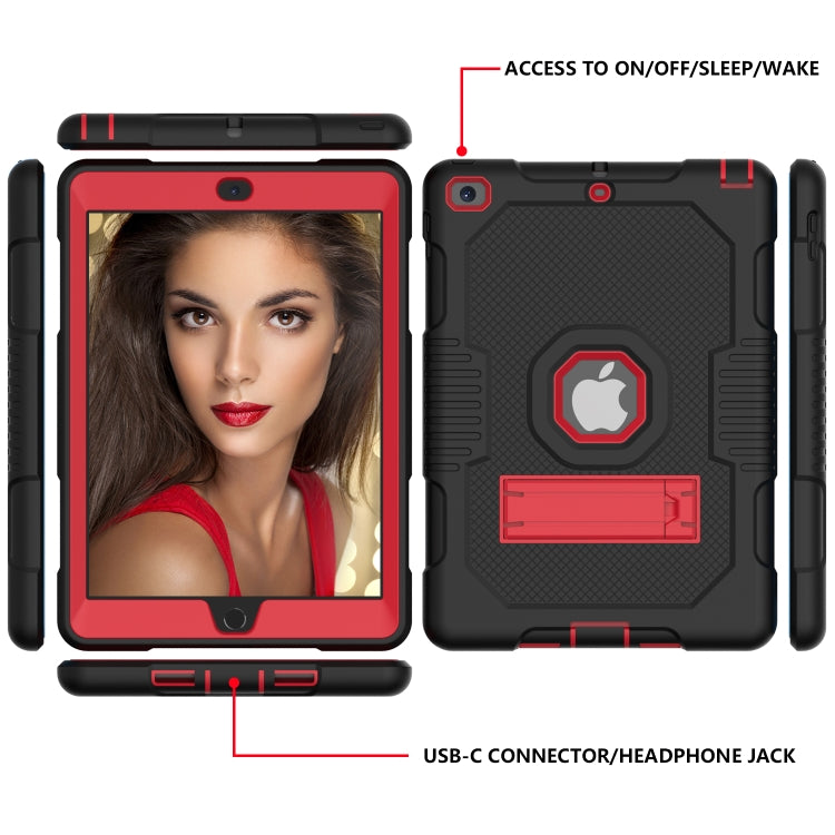 Contrast Color Robot Shockproof Silicone + PC Protective Case with Holder For iPad 9.7 (2017/2018)