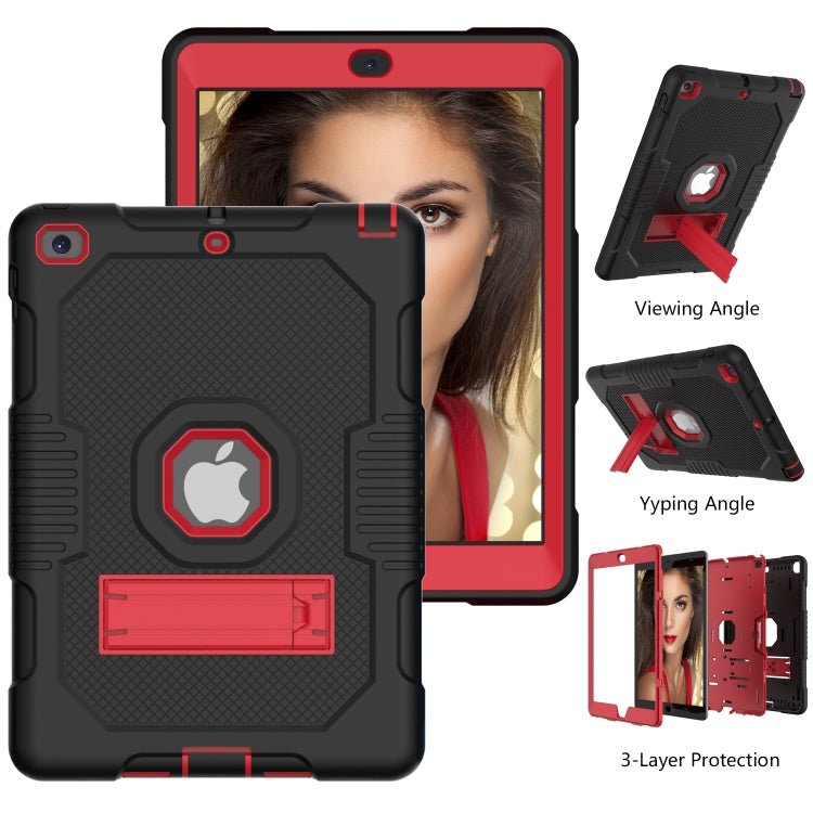 Contrast Color Robot Shockproof Silicone + PC Protective Case with Holder For iPad 9.7 (2017/2018)