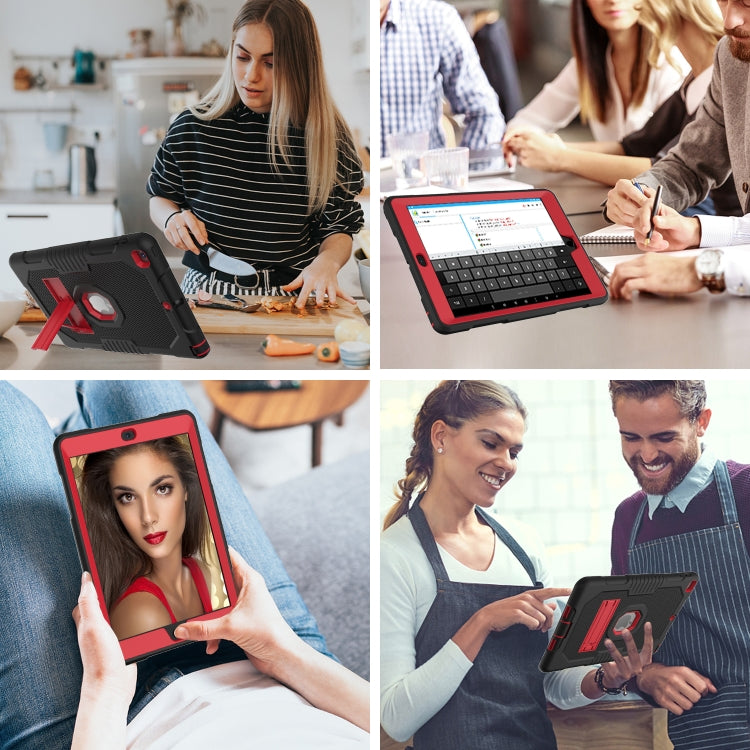 Contrast Color Robot Shockproof Silicone + PC Protective Case with Holder For iPad 9.7 (2017/2018)