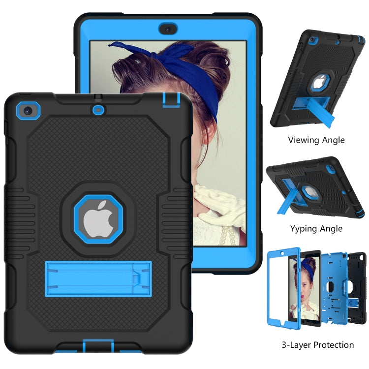 Contrast Color Robot Shockproof Silicone + PC Protective Case with Holder For iPad 9.7 (2017/2018)