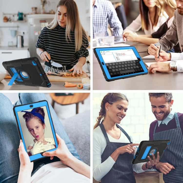 Contrast Color Robot Shockproof Silicone + PC Protective Case with Holder For iPad 9.7 (2017/2018)