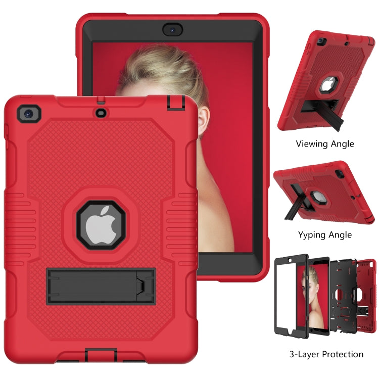 Contrast Color Robot Shockproof Silicone + PC Protective Case with Holder For iPad 9.7 (2017/2018)