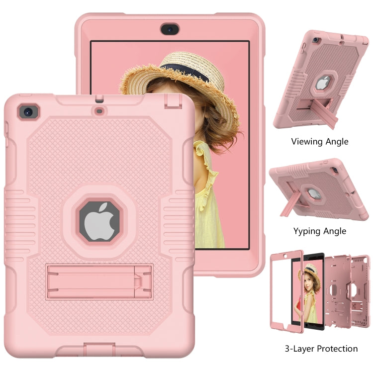 Contrast Color Robot Shockproof Silicone + PC Protective Case with Holder For iPad 9.7 (2017/2018)