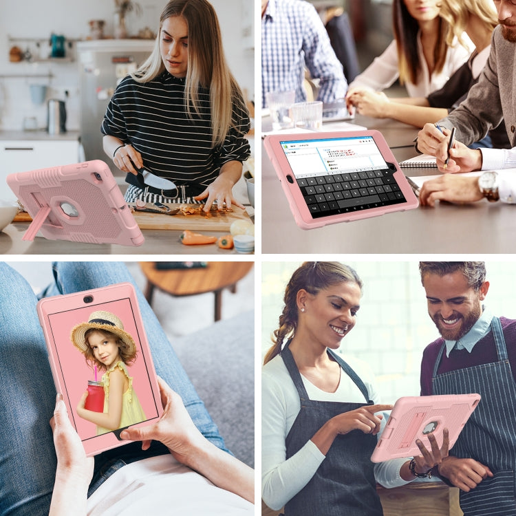 Contrast Color Robot Shockproof Silicone + PC Protective Case with Holder For iPad 9.7 (2017/2018)