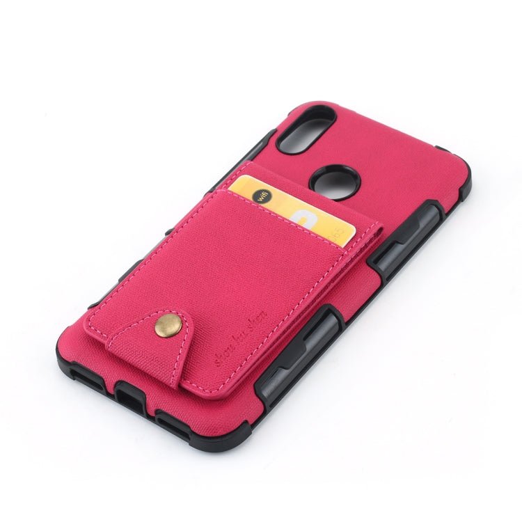For Huawei Y7 (2019) Cloth Texture + TPU Shockproof Protective Case with Vertical Flip Card Slots