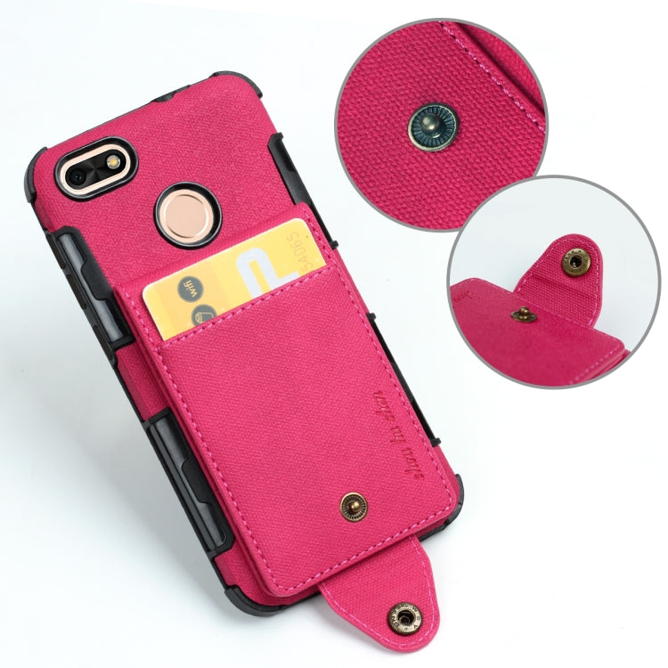 For Huawei P9 lite mini Cloth Texture + TPU Shockproof Protective Case with Vertical Flip Card Slots