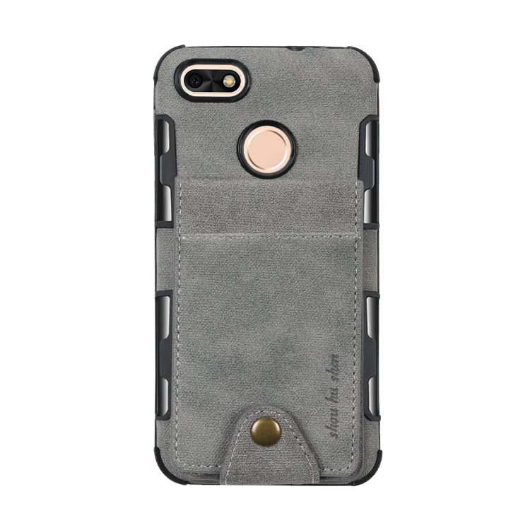For Huawei P9 lite mini Cloth Texture + TPU Shockproof Protective Case with Vertical Flip Card Slots