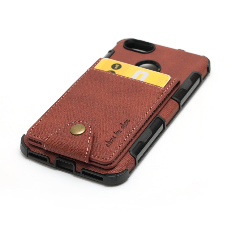 For Huawei P9 lite mini Cloth Texture + TPU Shockproof Protective Case with Vertical Flip Card Slots