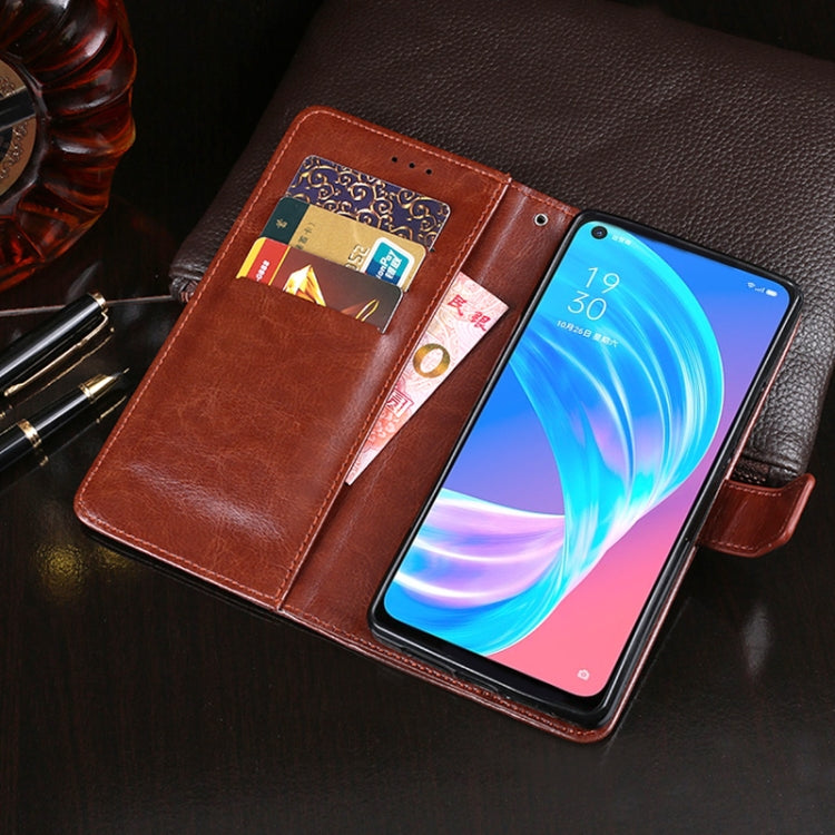 For OPPO A53 5G idewei Crazy Horse Texture Horizontal Flip Leather Case with Holder & Card Slots & Wallet