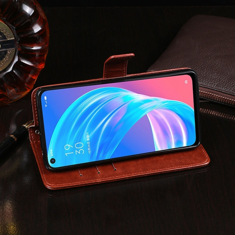 For OPPO A53 5G idewei Crazy Horse Texture Horizontal Flip Leather Case with Holder & Card Slots & Wallet