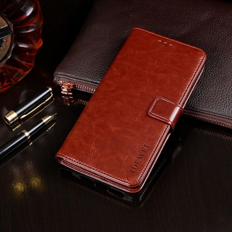 For Xiaomi Mi 10i 5G idewei Crazy Horse Texture Horizontal Flip Leather Case with Holder & Card Slots & Wallet