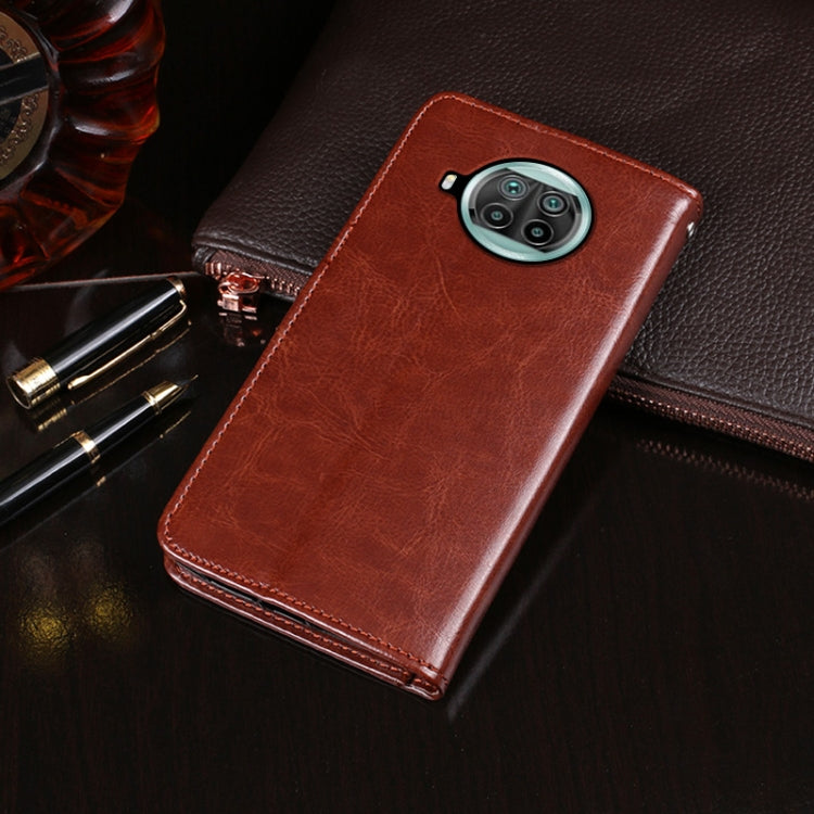 For Xiaomi Mi 10i 5G idewei Crazy Horse Texture Horizontal Flip Leather Case with Holder & Card Slots & Wallet