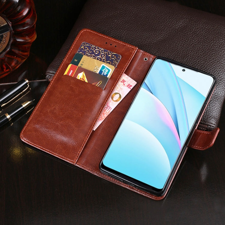 For Xiaomi Mi 10i 5G idewei Crazy Horse Texture Horizontal Flip Leather Case with Holder & Card Slots & Wallet