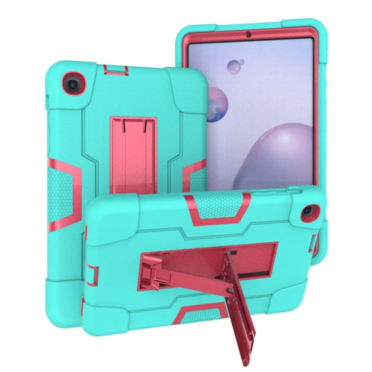 For Samsung Galaxy Tab A 8.4 (2020) T307 Contrast Color Robot Shockproof Silicon + PC Protective Case with Holder