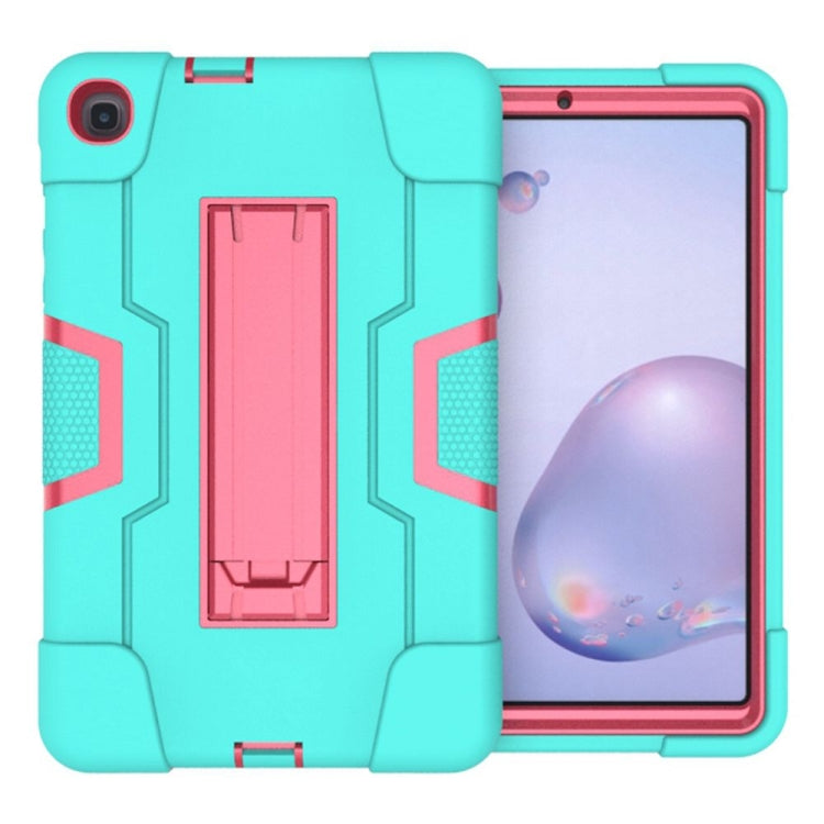 For Samsung Galaxy Tab A 8.4 (2020) T307 Contrast Color Robot Shockproof Silicon + PC Protective Case with Holder