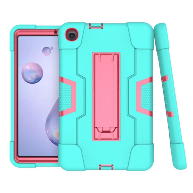 For Samsung Galaxy Tab A 8.4 (2020) T307 Contrast Color Robot Shockproof Silicon + PC Protective Case with Holder