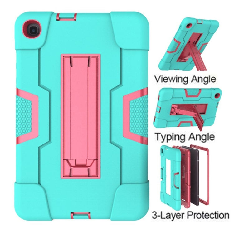 For Samsung Galaxy Tab A 8.4 (2020) T307 Contrast Color Robot Shockproof Silicon + PC Protective Case with Holder