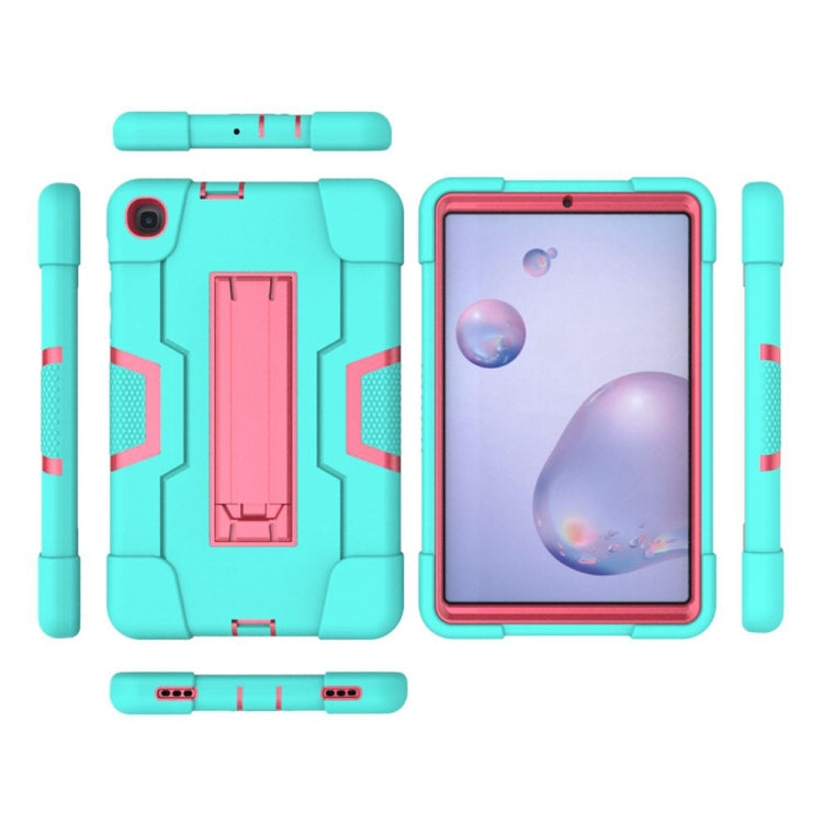 For Samsung Galaxy Tab A 8.4 (2020) T307 Contrast Color Robot Shockproof Silicon + PC Protective Case with Holder
