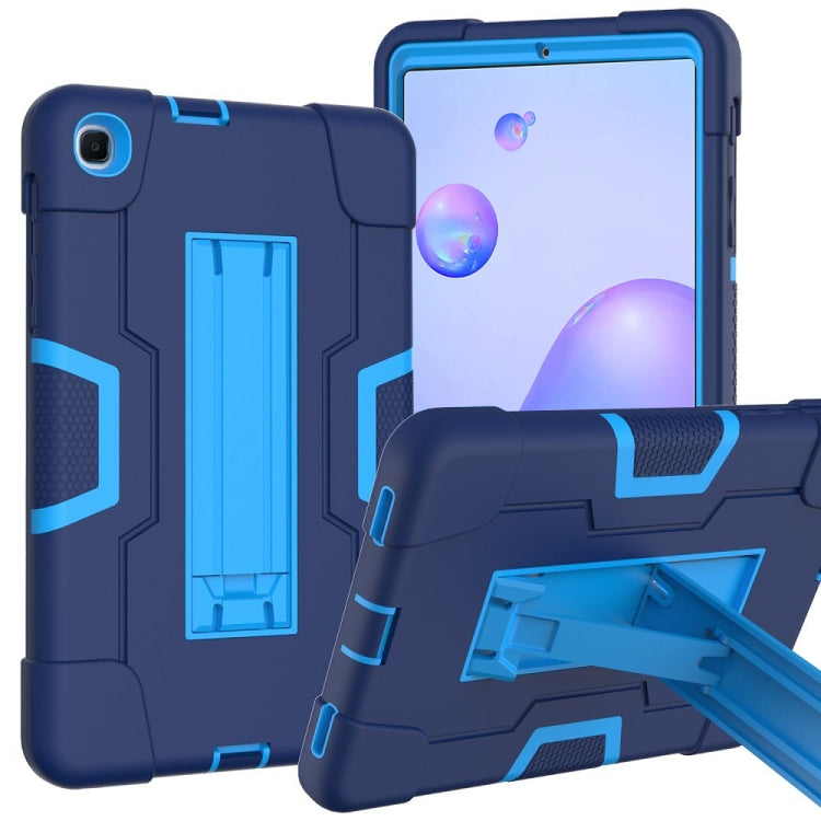 For Samsung Galaxy Tab A 8.4 (2020) T307 Contrast Color Robot Shockproof Silicon + PC Protective Case with Holder