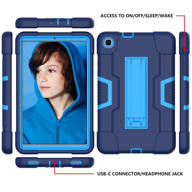 For Samsung Galaxy Tab A 8.4 (2020) T307 Contrast Color Robot Shockproof Silicon + PC Protective Case with Holder
