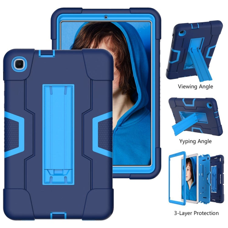 For Samsung Galaxy Tab A 8.4 (2020) T307 Contrast Color Robot Shockproof Silicon + PC Protective Case with Holder
