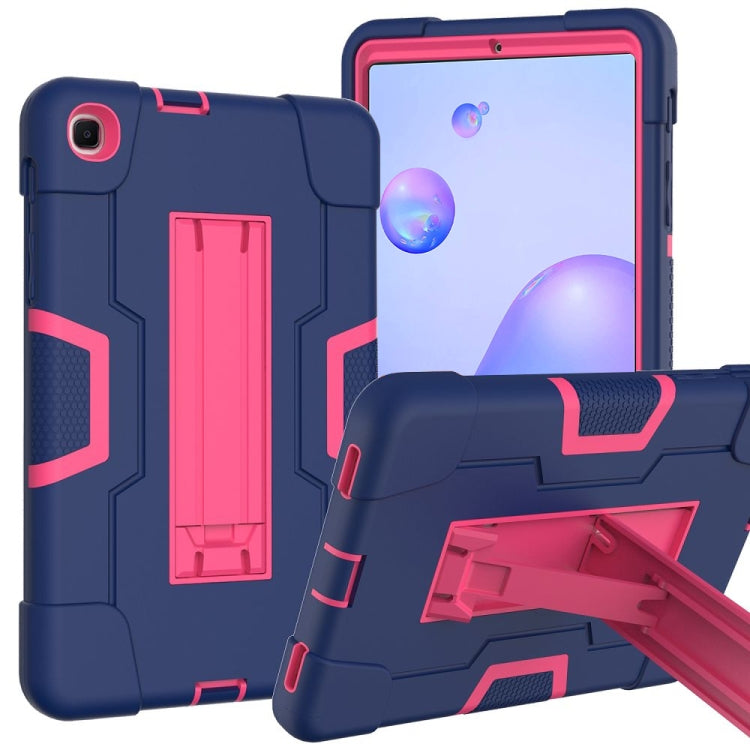 For Samsung Galaxy Tab A 8.4 (2020) T307 Contrast Color Robot Shockproof Silicon + PC Protective Case with Holder