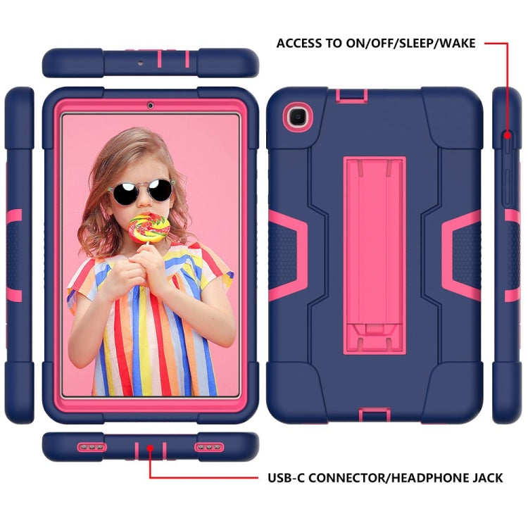For Samsung Galaxy Tab A 8.4 (2020) T307 Contrast Color Robot Shockproof Silicon + PC Protective Case with Holder