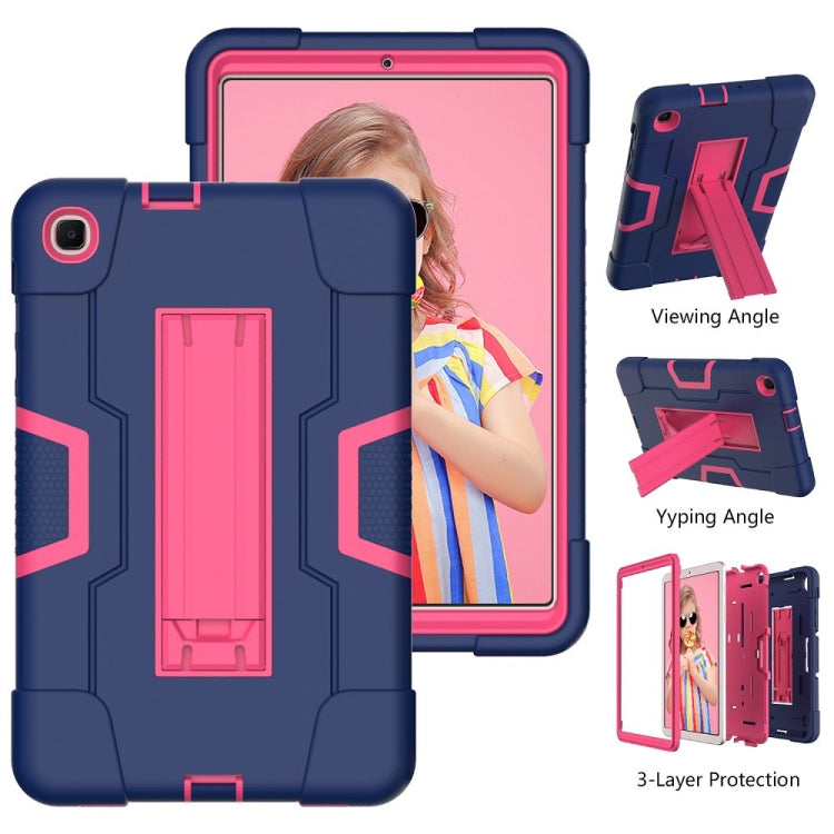 For Samsung Galaxy Tab A 8.4 (2020) T307 Contrast Color Robot Shockproof Silicon + PC Protective Case with Holder