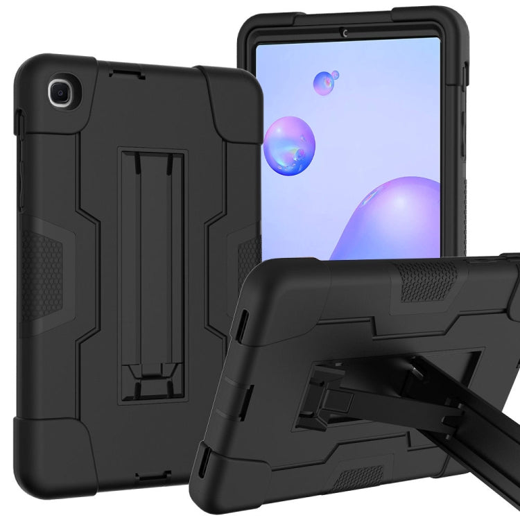 For Samsung Galaxy Tab A 8.4 (2020) T307 Contrast Color Robot Shockproof Silicon + PC Protective Case with Holder