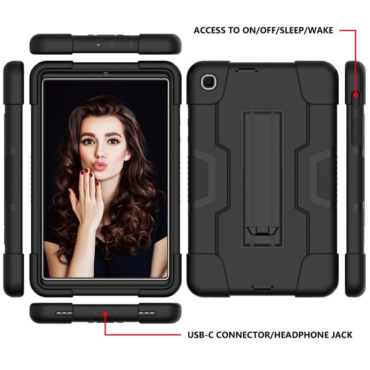 For Samsung Galaxy Tab A 8.4 (2020) T307 Contrast Color Robot Shockproof Silicon + PC Protective Case with Holder