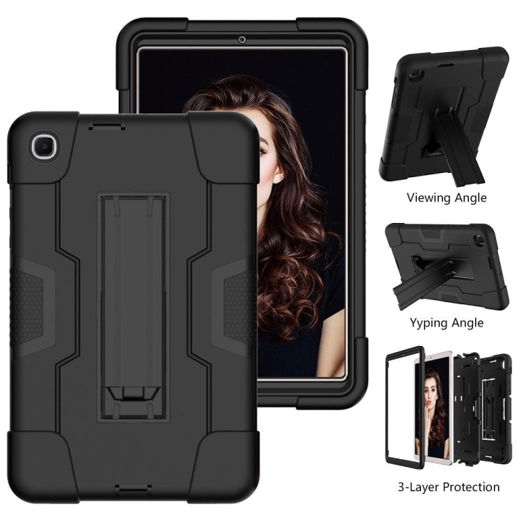 For Samsung Galaxy Tab A 8.4 (2020) T307 Contrast Color Robot Shockproof Silicon + PC Protective Case with Holder