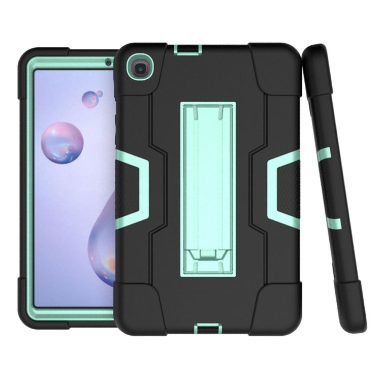 For Samsung Galaxy Tab A 8.4 (2020) T307 Contrast Color Robot Shockproof Silicon + PC Protective Case with Holder