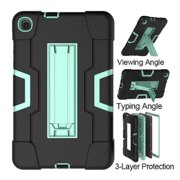 For Samsung Galaxy Tab A 8.4 (2020) T307 Contrast Color Robot Shockproof Silicon + PC Protective Case with Holder