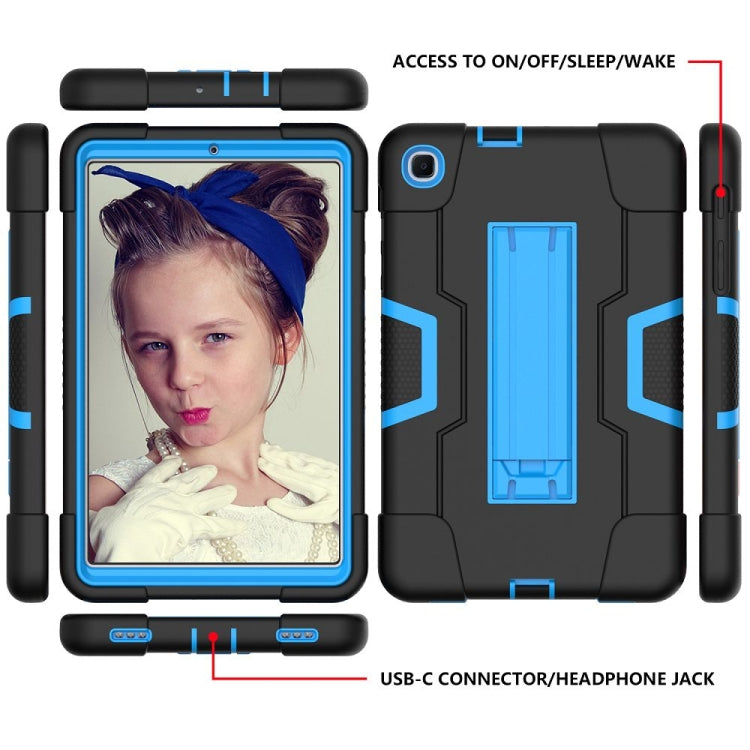 For Samsung Galaxy Tab A 8.4 (2020) T307 Contrast Color Robot Shockproof Silicon + PC Protective Case with Holder