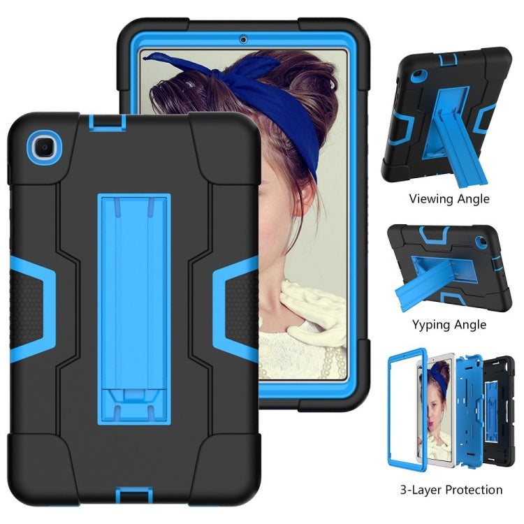 For Samsung Galaxy Tab A 8.4 (2020) T307 Contrast Color Robot Shockproof Silicon + PC Protective Case with Holder