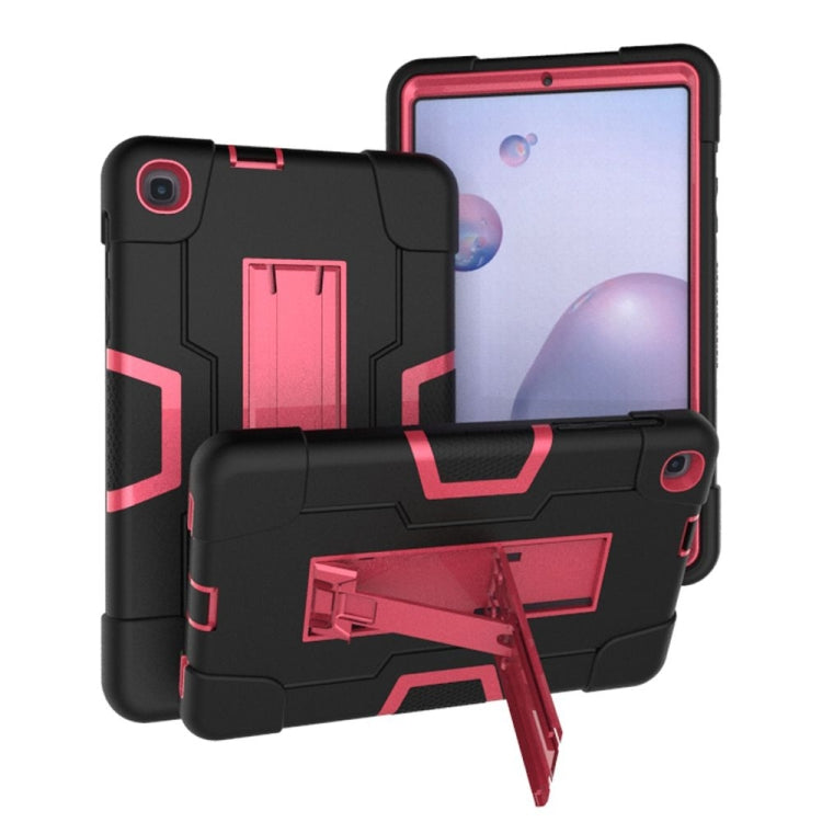 For Samsung Galaxy Tab A 8.4 (2020) T307 Contrast Color Robot Shockproof Silicon + PC Protective Case with Holder
