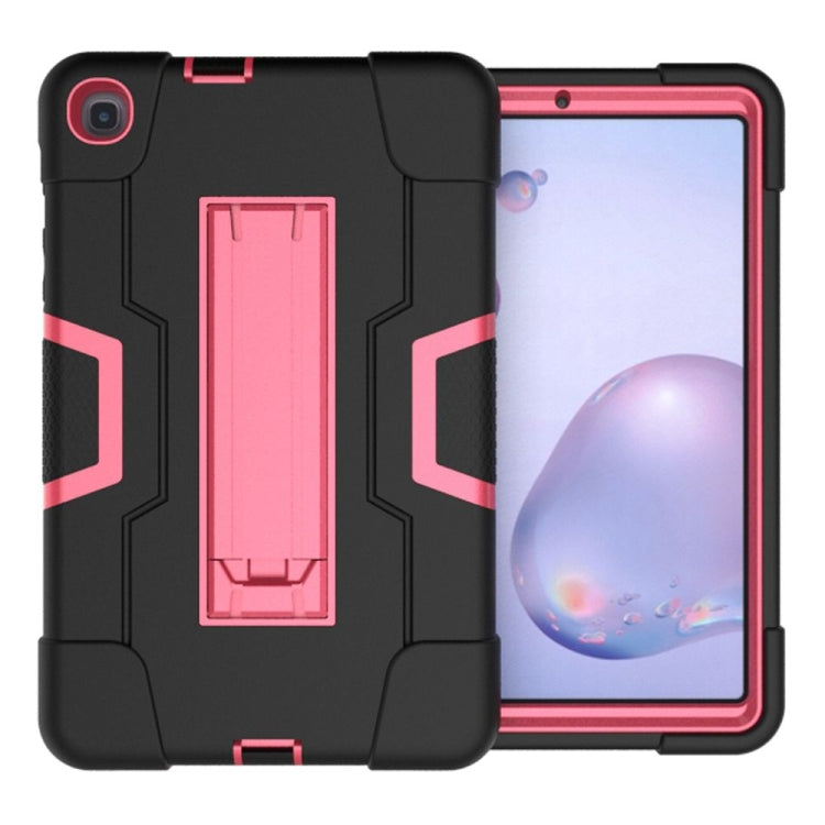 For Samsung Galaxy Tab A 8.4 (2020) T307 Contrast Color Robot Shockproof Silicon + PC Protective Case with Holder