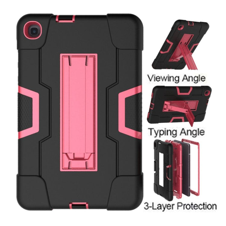 For Samsung Galaxy Tab A 8.4 (2020) T307 Contrast Color Robot Shockproof Silicon + PC Protective Case with Holder