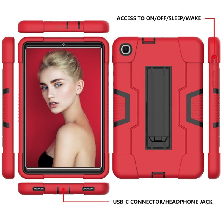 For Samsung Galaxy Tab A 8.4 (2020) T307 Contrast Color Robot Shockproof Silicon + PC Protective Case with Holder