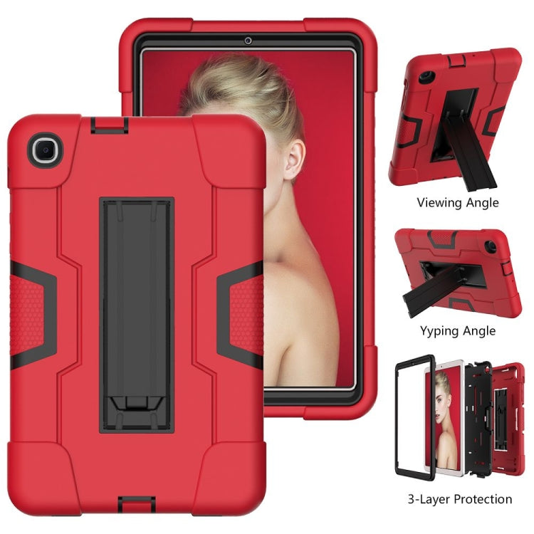 For Samsung Galaxy Tab A 8.4 (2020) T307 Contrast Color Robot Shockproof Silicon + PC Protective Case with Holder
