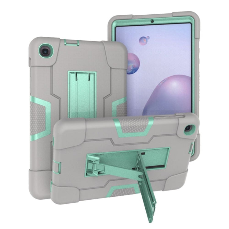 For Samsung Galaxy Tab A 8.4 (2020) T307 Contrast Color Robot Shockproof Silicon + PC Protective Case with Holder